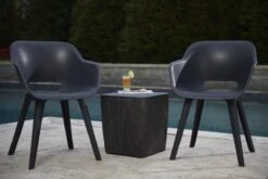 Allibert Akola Tuinstoelen - 2 Stuks -56,5x55x80cm - Donkergrijs -Buitentuinwinkel 1200x800 575