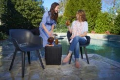 Allibert Akola Tuinstoelen - 2 Stuks -56,5x55x80cm - Donkergrijs -Buitentuinwinkel 1200x800 576