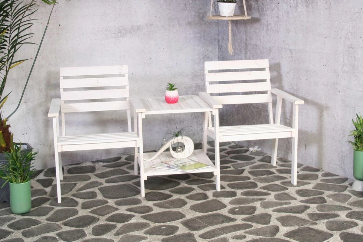 Tuinbank - Romeo Tete A Tete - Wit - 170cm 5 Tuinbank - Romeo Tete A Tete - Wit - 170cm - Afbeelding 3