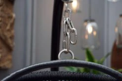 Merkloos Hangstoel Norway - Zwart Wicker & Touw Luxe Egg Hangstoel Met Dikke Antraciete Kussens Met Frame - Inklapbare Basket -Buitentuinwinkel 1200x800 759