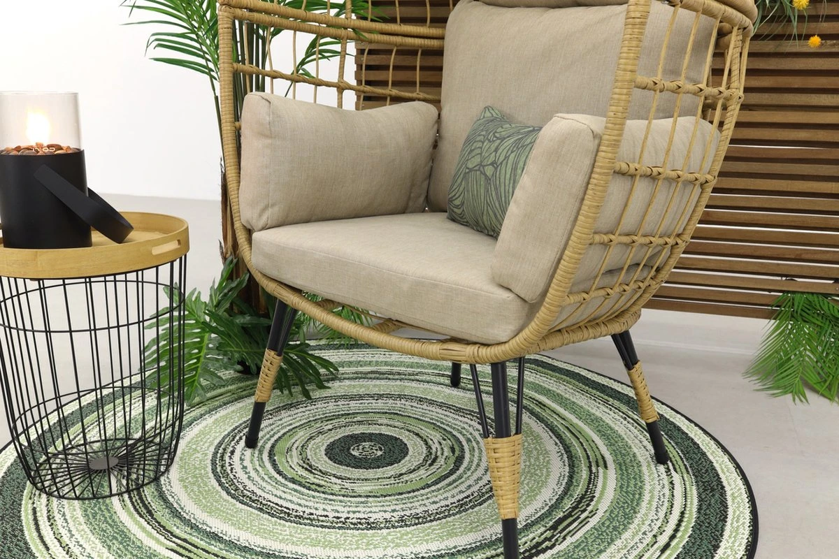 Lola Egg Relaxstoel - Natural Sand - Mand Stoel 16 Lola Egg Relaxstoel - Natural Sand - Mand Stoel - Afbeelding 14