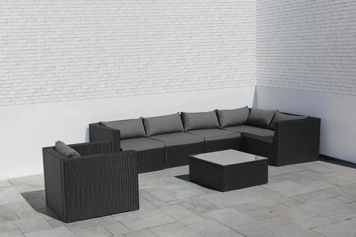 Intimo Garden Levanzo Loungeset – Zwart - 5 Tot 6 Persoons 12 Intimo Garden Levanzo Loungeset – Zwart - 5 Tot 6 Persoons - Afbeelding 10