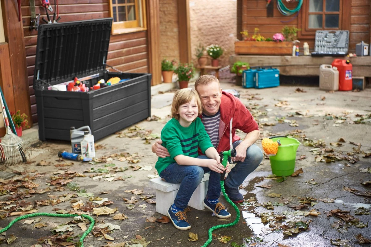 Keter Brightwood Opbergbox - 455L - 145x69,7x60,3 Cm - Grafiet 12 Keter Brightwood Opbergbox - 455L - 145x69,7x60,3 Cm - Grafiet - Afbeelding 10