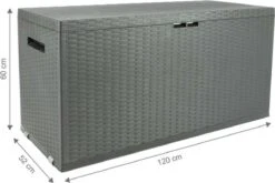 Verrijdbare Tuinkussen Opbergbox - Rattan Look - Zwart - 350 Liter -Buitentuinwinkel 1200x804 16