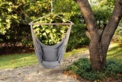 RENALUX Hangstoel Buiten En Binnen - Hangstoel Voor Binnen - Hangstoel Zonder Standaard - Hangstoel Cocoon - Gratis 2 Zachte Kussens - 150 KG - Grijs -Buitentuinwinkel 1200x804 8