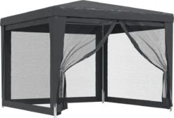 Prolenta Premium Partytent Met 4 Mesh Zijwanden 3x3 M HDPE Antracietkleurig 13 Prolenta Premium Partytent Met 4 Mesh Zijwanden 3x3 M HDPE Antracietkleurig -Buitentuinwinkel 1200x816 10