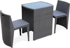 Alice's Garden Balkonset Doppio - 2 Stoelen - Inschuifbaar - Wicker - Grijs -Buitentuinwinkel 1200x819 6