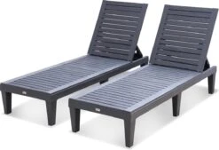 Set Van 2 Ligstoelen, PIA, Ligstoel Met Verschillende Standen, Van Kunststof, Zwart -Buitentuinwinkel 1200x820 18