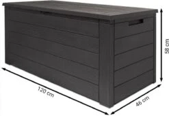 Merkloos Woody Tuin Opbergbox - 324 Liter 45x120x60 Cm - Tuinkussenbox - Antraciet/bruin 23 Merkloos Woody Tuin Opbergbox - 324 Liter 45x120x60 Cm - Tuinkussenbox - Antraciet/bruin -Buitentuinwinkel 1200x823 12