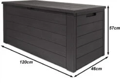 Merkloos Woody Tuin Opbergbox - 324 Liter 45x120x60 Cm - Tuinkussenbox - Antraciet/bruin 16 Merkloos Woody Tuin Opbergbox - 324 Liter 45x120x60 Cm - Tuinkussenbox - Antraciet/bruin -Buitentuinwinkel 1200x826 9