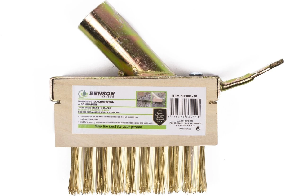 Benson Onkruidborstel - Voegenkrabber - Onkruidkrabber - Zonder Steel - Messing - Met Haak 6 Benson Onkruidborstel - Voegenkrabber - Onkruidkrabber - Zonder Steel - Messing - Met Haak - Afbeelding 4