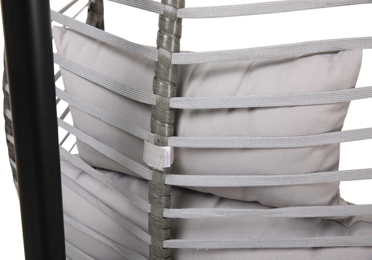 Pro Garden Lowander Hangstoel Egg 191x126x126- Schommelstoel Met Rattan Cocoon En Robuust Stalen Standaard Incl. Kussens - Volledig Inklapbaar - Lichtgrijs 10 Pro Garden Lowander Hangstoel Egg 191x126x126- Schommelstoel Met Rattan Cocoon En Robuust Stalen Standaard Incl. Kussens - Volledig Inklapbaar - Lichtgrijs - Afbeelding 8