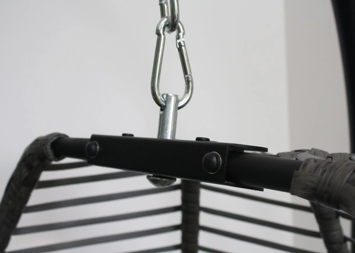 Pro Garden Lowander Hangstoel Egg 191x126x126- Schommelstoel Met Rattan Cocoon En Robuust Stalen Standaard Incl. Kussens - Volledig Inklapbaar - Lichtgrijs 9 Pro Garden Lowander Hangstoel Egg 191x126x126- Schommelstoel Met Rattan Cocoon En Robuust Stalen Standaard Incl. Kussens - Volledig Inklapbaar - Lichtgrijs - Afbeelding 7