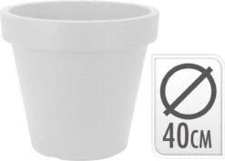 Relaxwonen - Bloempot Classic 40 Cm Kunststof Wit -Buitentuinwinkel 1200x860