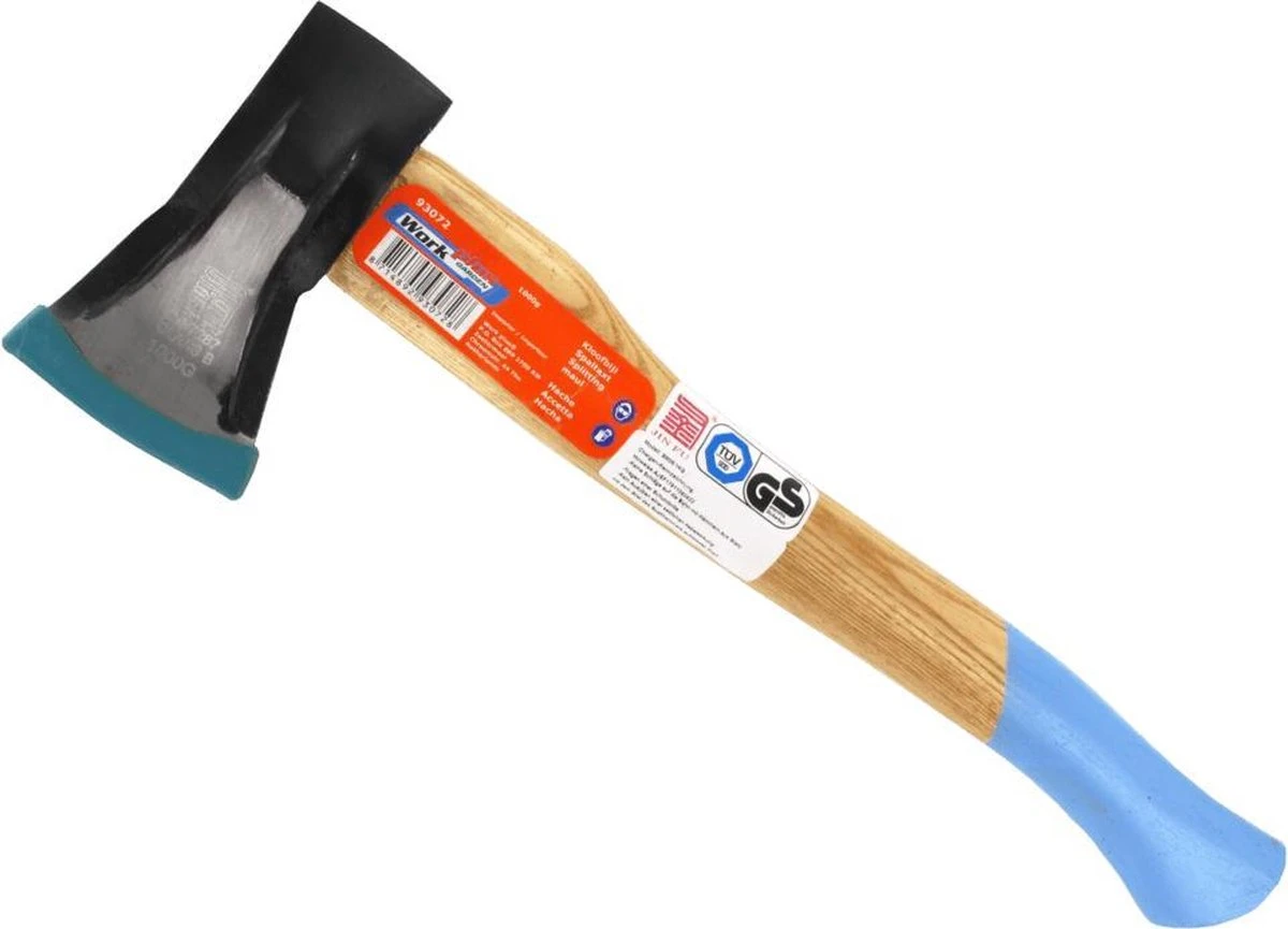 Kloofbijl Professioneel 1000 Gram Met Houten Steel. 3 Kloofbijl Professioneel 1000 Gram Met Houten Steel.