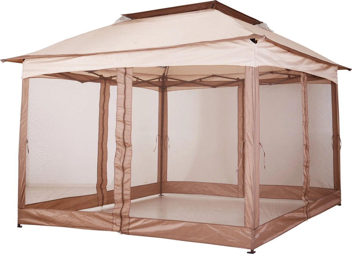 Outsunny Paviljoen Met Zijwanden Partytent Tuintent Popup 3,25 X 3,25 M Khaki 840-166 3 Outsunny Paviljoen Met Zijwanden Partytent Tuintent Popup 3,25 X 3,25 M Khaki 840-166