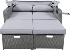 Polyrattan Patio Rieten Meubels Set Voor 2 Personen-Outdoor Rattan Sofa Set Met Intrekbare Luifel-lounge Bank-PE Rotan Loveseat Voor Achtertuin Veranda Tuin Zwembad Balkon-grijs -Buitentuinwinkel 1200x867 3