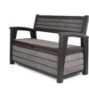 Keter - Hudson Bench Box - 2-zits Bank - Opbergbox - Hout Look & Feel - 227L - 138x63x89cm - Antraciet