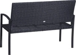 Outsunny Polyrotan Tuinbank 2-zits Parkbank Bank Staal Zwart 867-022 -Buitentuinwinkel 1200x874 6