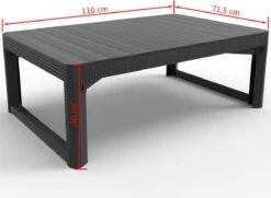 Allibert Lyon Tuintafel - 116x71,5x66/40 Cm - Grafiet -Buitentuinwinkel 1200x881 6