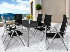 Casaria Alumunium Tuinset Bern - 6 Stoelen + 1 Tafel – Zilver -Buitentuinwinkel 1200x890 5