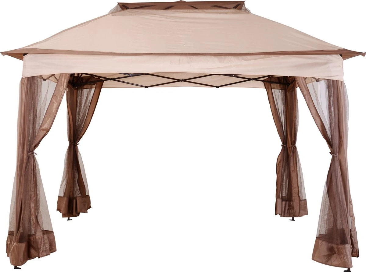Outsunny Paviljoen Met Zijwanden Partytent Tuintent Popup 3,25 X 3,25 M Khaki 840-166 7 Outsunny Paviljoen Met Zijwanden Partytent Tuintent Popup 3,25 X 3,25 M Khaki 840-166 - Afbeelding 5