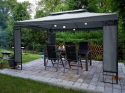 Casaria Paviljoen Lorca 3x3m - UV-bescherming 50+ Metaal - Antraciet -Buitentuinwinkel 1200x900 108