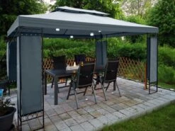Casaria Paviljoen Lorca 3x3m - UV-bescherming 50+ Metaal - Antraciet -Buitentuinwinkel 1200x900 109