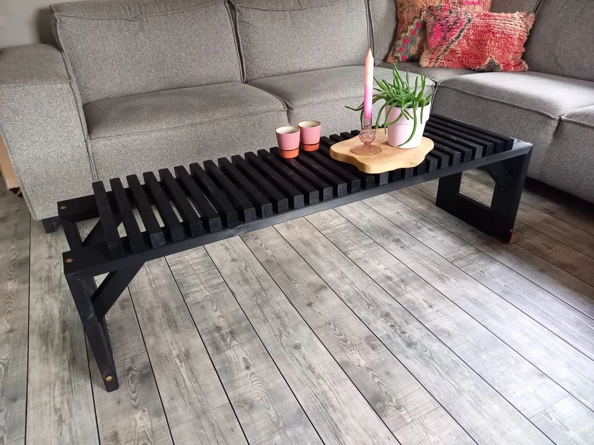 Tuinbank Design 2023 - 150CM - Grenen Hout - Zwart 9 Tuinbank Design 2023 - 150CM - Grenen Hout - Zwart - Afbeelding 7