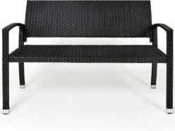 Casaria Polyrattan Tuinbank – 2 Zits UV-bestendig - Zwart -Buitentuinwinkel 1200x901 15