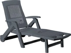 Casaria Ligstoel Zircone – Verstelbaar/Wielen Tot 120 Kg – Antraciet