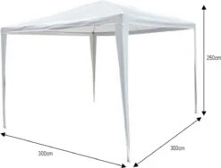 Partytent 3x3m Wit Budget Zonder Zijwanden -Buitentuinwinkel 1200x912 3
