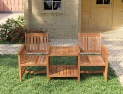 Tuindeco - Tete-a-Tete Houten Tuinbank - Loveseat Van Mahonie Hardhout -Buitentuinwinkel 1200x917 4