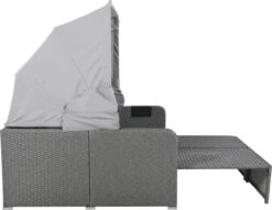 Polyrattan Patio Rieten Meubels Set Voor 2 Personen-Outdoor Rattan Sofa Set Met Intrekbare Luifel-lounge Bank-PE Rotan Loveseat Voor Achtertuin Veranda Tuin Zwembad Balkon-grijs -Buitentuinwinkel 1200x929 6