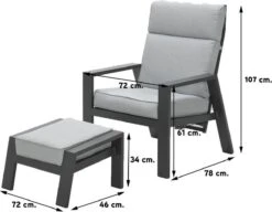 Garden Impressions Max Verstelbare Stoel + Voetenbank -Buitentuinwinkel 1200x933 6