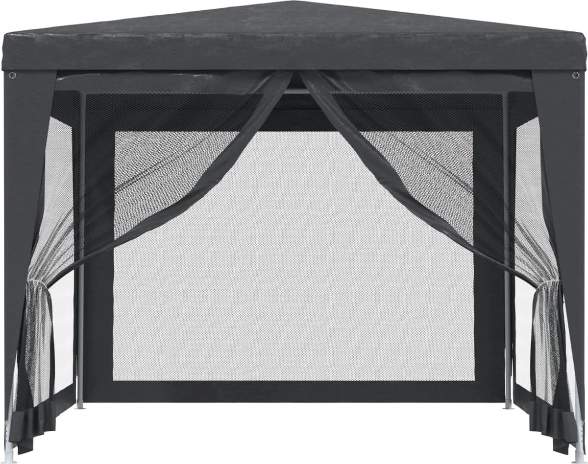 Prolenta Premium Partytent Met 4 Mesh Zijwanden 3x3 M HDPE Antracietkleurig 8 Prolenta Premium Partytent Met 4 Mesh Zijwanden 3x3 M HDPE Antracietkleurig - Afbeelding 6