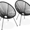 Set Van 2 Design Stoelen Ei-vormig - Acapulco Zwart - Stoelen 4 Poten Retro Design, Plastic Koorden, Binnen/buiten -Buitentuinwinkel 1200x950 2