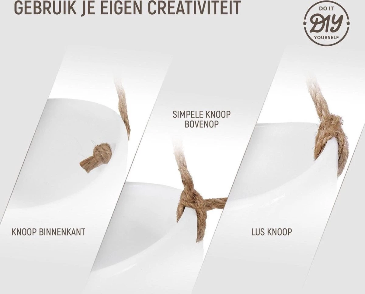 Plantenhanger Keramiek – Set Van 3 – Wit Steen- Hangpot – Hangende Bloempot Plantenpot - 3 Verschillende Koorden - 18 X 11 X 7 Cm 9 Plantenhanger Keramiek – Set Van 3 – Wit Steen- Hangpot – Hangende Bloempot Plantenpot - 3 Verschillende Koorden - 18 X 11 X 7 Cm - Afbeelding 7