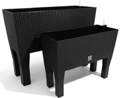 Prosperplast Kunststof Rato Plantenbak Op Poten Met Irrigatiesysteem Antraciet 80 X 33 X 62 Cm - 72 Liter - Balkonbakken/bloembakken -Buitentuinwinkel 1200x979 2