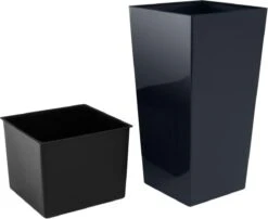 Prosperplast Kunststof Urbi Bloempot/plantenpot Met Binnenpot Antraciet 19 X 19 X 37 Cm - 5/11,4 Liter - Hoge Vierkante Bloempotten -Buitentuinwinkel 1200x980 3
