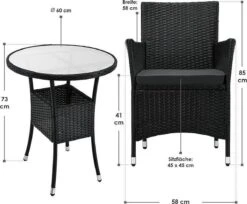 Polyrotan Balkonset - Bayamo - 3-delig - Zwart -Buitentuinwinkel 1200x993 2