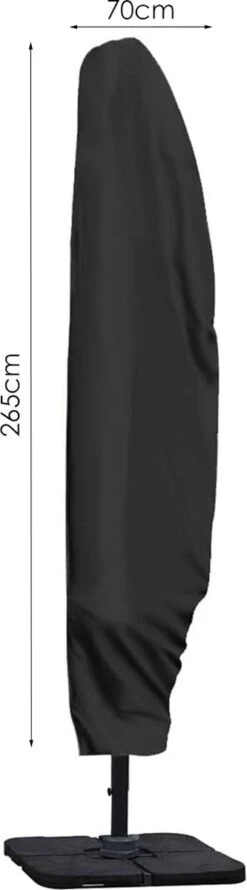 Parasolhoes Voor Zweefparasol - 265 Cm - Zwart - Waterbestendige Hoes Voor Parasol - Parasolhoes Staande Parasol Met Rits -Buitentuinwinkel 333x1200