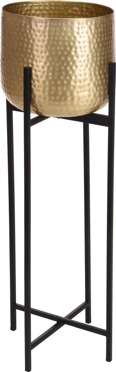 Merkloos Bloempot Op Standaard Goud - Gouden Bloempot - Metaal - 87.5cm 3 Merkloos Bloempot Op Standaard Goud - Gouden Bloempot - Metaal - 87.5cm