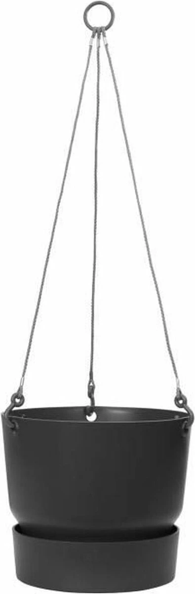 Elho Greenville Hangschaal 24 - Bloempot Voor Balkonbuiten - Ø 23.5 X H 20.5 Cm - Zwart/Living Black 7 Elho Greenville Hangschaal 24 - Bloempot Voor Balkonbuiten - Ø 23.5 X H 20.5 Cm - Zwart/Living Black - Afbeelding 5