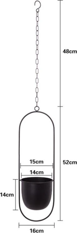 Be-Inspired® Hangende Bloempot Ovaal - Bloempot Binnen - Voor Hangplant – Plant Bloem Pot Met Opknoping – Plantenhanger - Plantenbak - Industrieel – Scandinavisch - Metaal - Zwart 14 Be-Inspired® Hangende Bloempot Ovaal - Bloempot Binnen - Voor Hangplant – Plant Bloem Pot Met Opknoping – Plantenhanger - Plantenbak - Industrieel – Scandinavisch - Metaal - Zwart -Buitentuinwinkel 398x1200