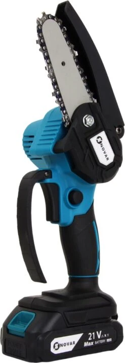 NovarGarden® Mini Kettingzaag NG1 - Met 2x Accu - Takkenzaag - Snoeizaag - Electrisch - Handzaag - Boomzaag - 21V -Buitentuinwinkel 414x1200 1