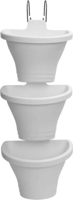 Elho Corsica Vertical Forest 24 - Bloempot Voor Balkonbuiten - Ø 26.7 X H 29.7 Cm - Wit/Wit -Buitentuinwinkel 440x1200 2