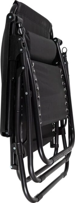 Luxe Ligstoel Met Hoofdsteun & Voetsteun - Verstelbare Rugleuning - Zonnebed Relaxstoel Voor Tuin/Terras/Strand/Balkon/Zwembad/Camping - Inklapbaar - Weerbestendig - Zwart -Buitentuinwinkel 445x1200 2