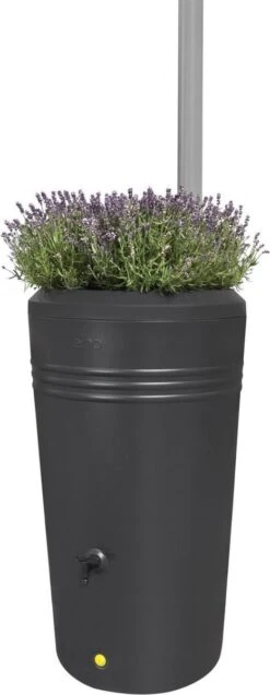 Elho Green Basics Regenton - Regenton - Living Black - Buiten - 200 Liter -Buitentuinwinkel 466x1200