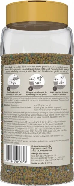 Pokon Voedingskorrels Voor Groene Planten - 800gr - 180 Dagen Voeding - Plantenvoeding -Buitentuinwinkel 480x1200 1